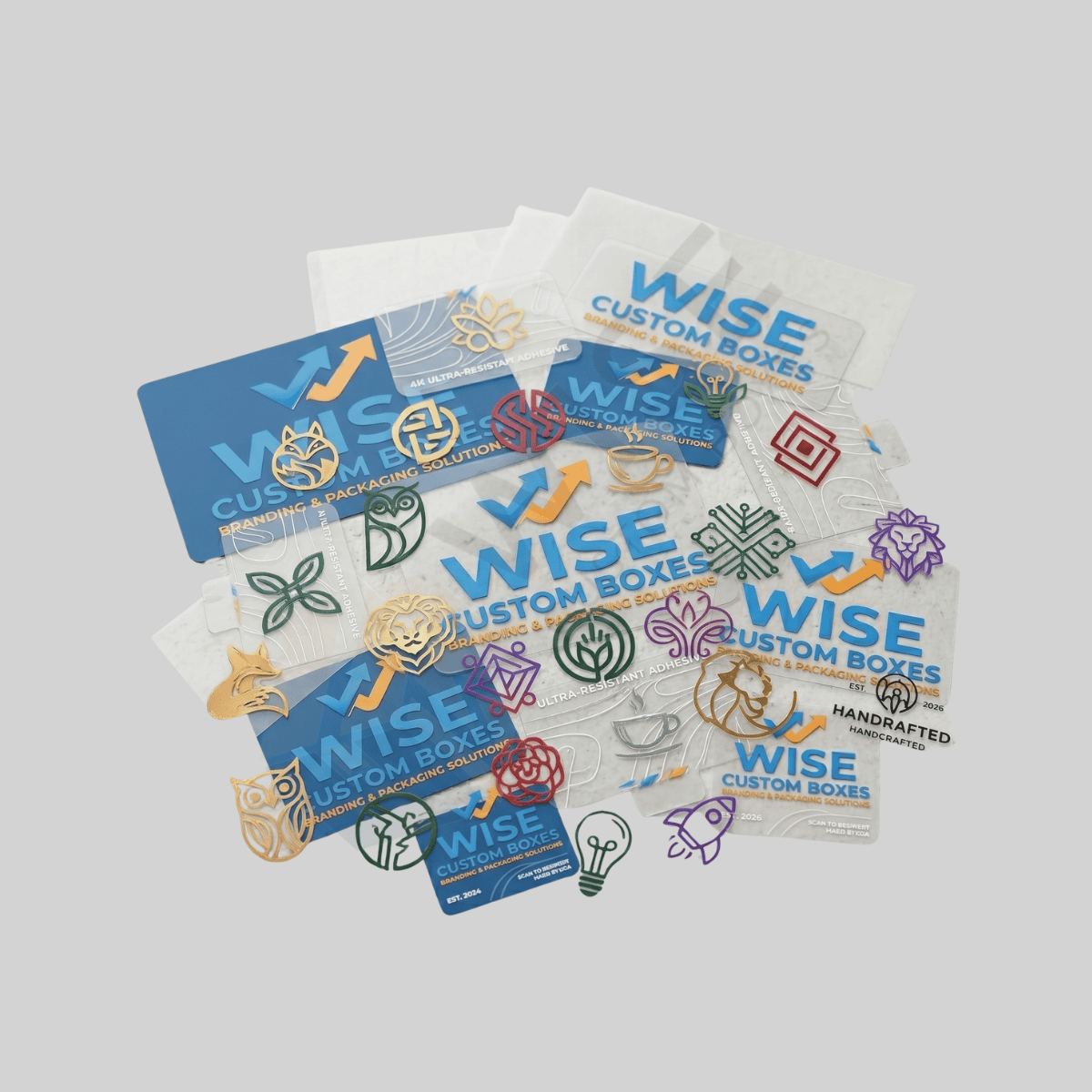 Custom Clear Stickers with High-Quality Printed Branding