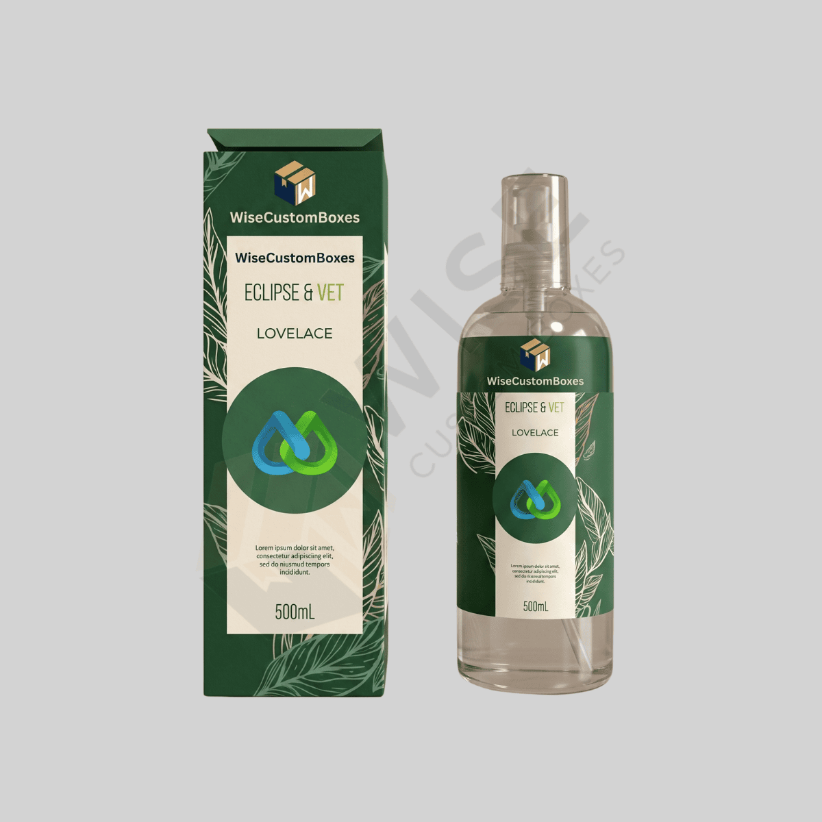 Custom 500ml Bottle Boxes for branded bottle packaging
