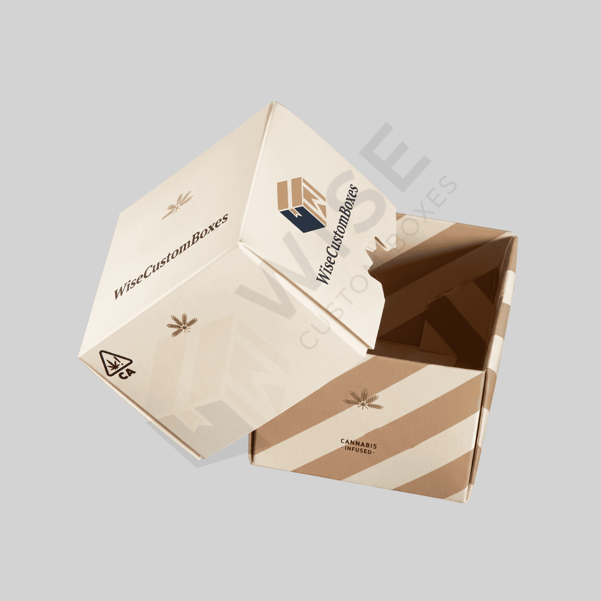 Custom CBD isolate boxes with branded printing and fitted inserts for product containers