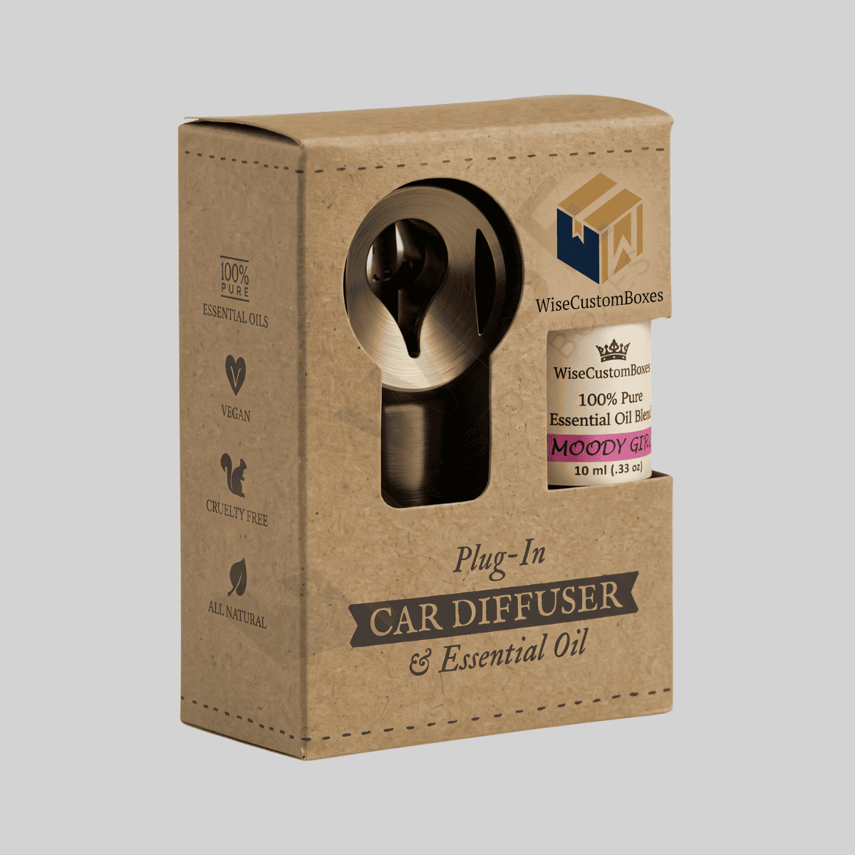 Custom car diffuser packaging boxes for branded automotive fragrance products