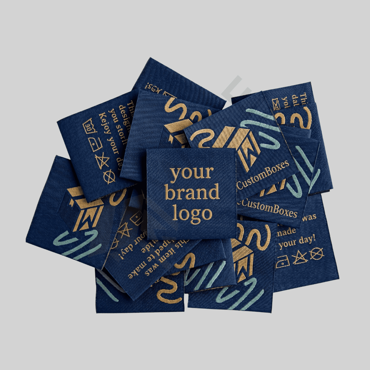 Custom Center Fold Woven Labels with Personalized Clothing Brand Designs