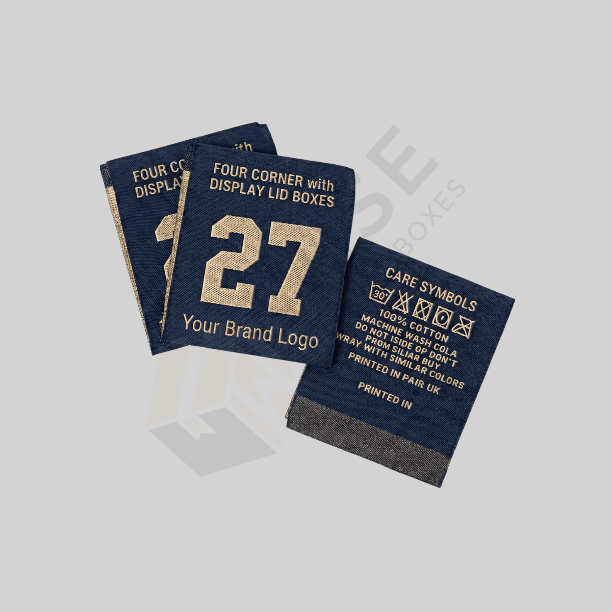 Custom Center Fold Woven Labels with Personalized Clothing Brand Designs