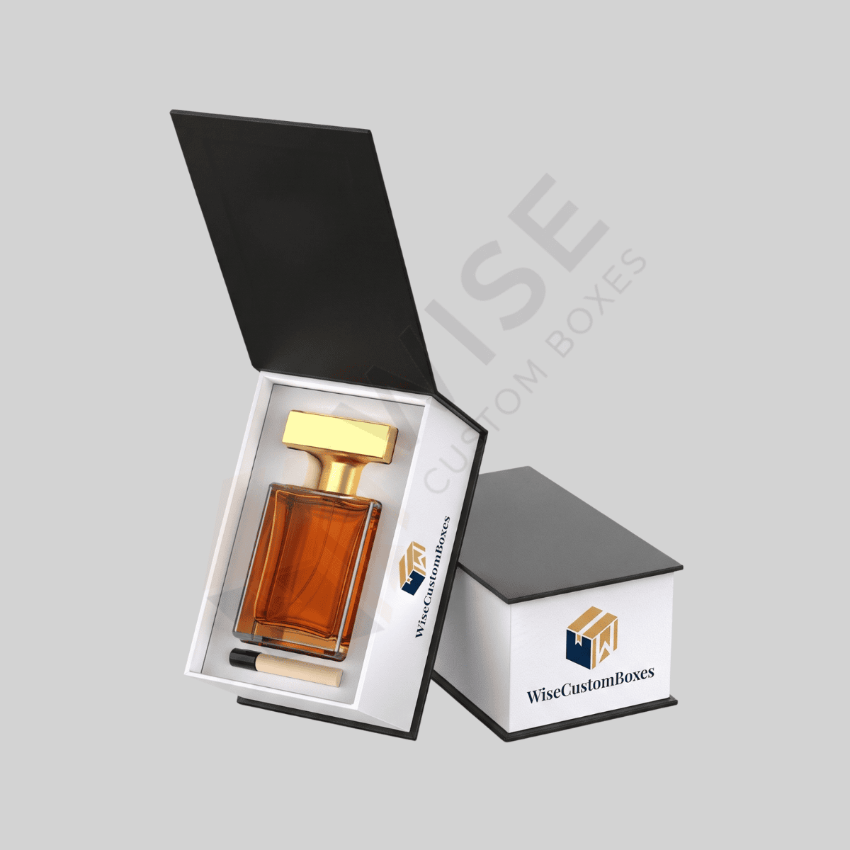 Custom cologne boxes with premium branding and fitted inserts for fragrance bottles