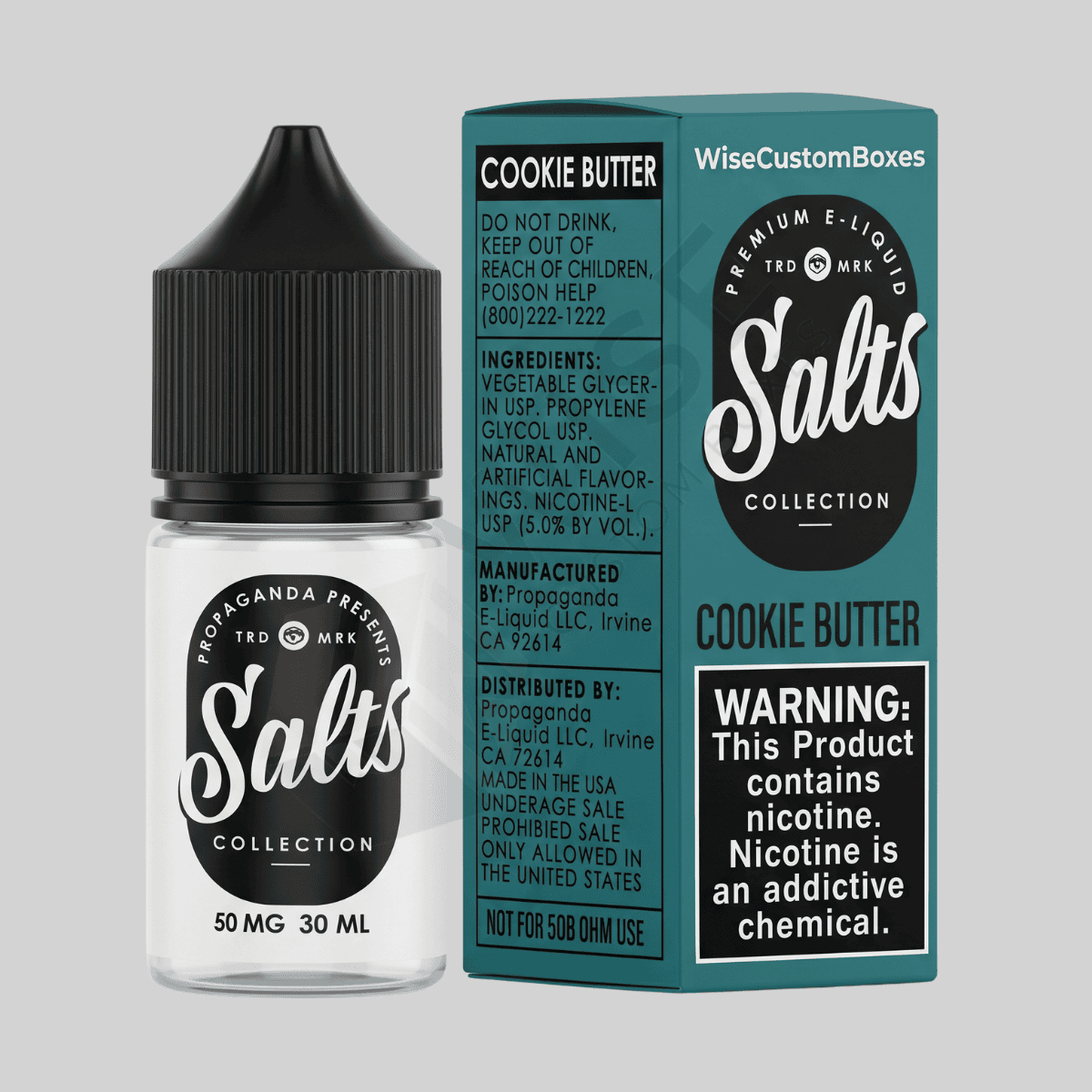 Custom e liquid boxes with branded printing and fitted inserts for bottle packaging
