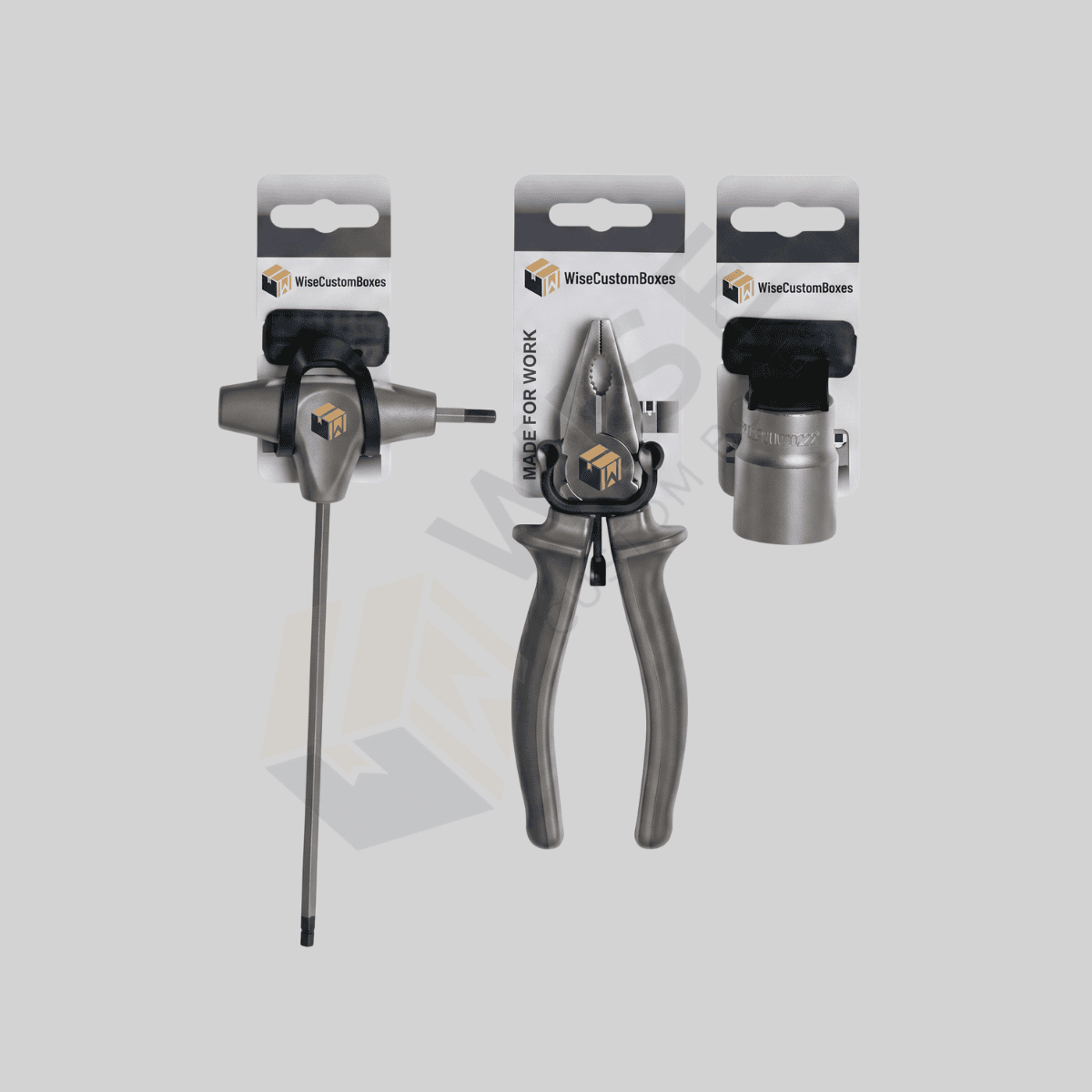 Custom Hardware Tools Packaging Boxes with Printed Branding and Organized Tool Inserts