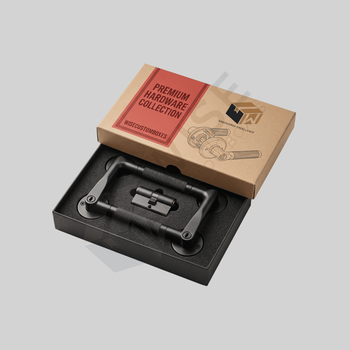 Custom Hardware Tools Packaging Boxes with Printed Branding and Organized Tool Inserts
